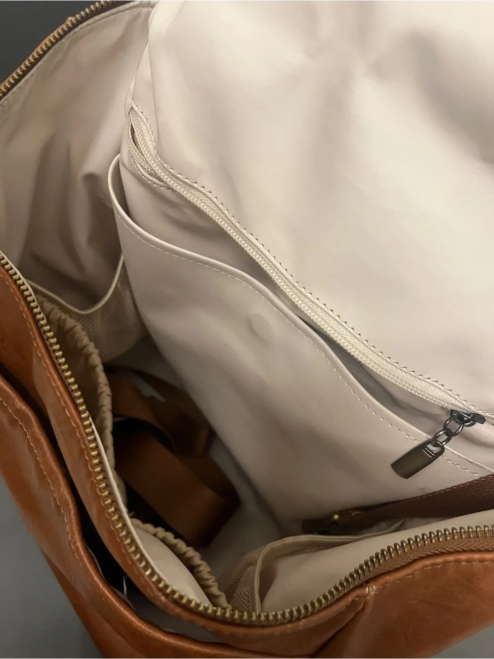 Azaria La Mère Tan Vegan Leather Backpack - Picture 8 of 9